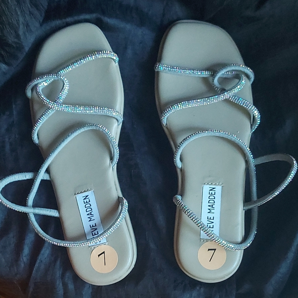 Steve Madden Silver Rhinestone Sandals
